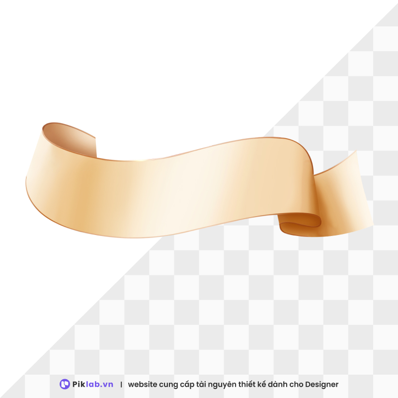 Design resource golden ribbon title happy new year tet holiday isolated on transparent tiêu đề lụa PNG tết